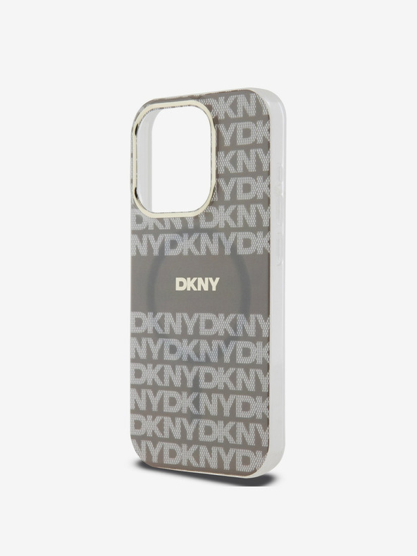 DKNY PC/TPU Ripetizione del modello Tonal Stripe Magsafe Back Cover per iPhone 13 Pro Max Beige DKNY