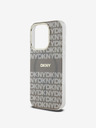 DKNY PC/TPU Ripetizione del modello Tonal Stripe Magsafe Back Cover per iPhone 13 Pro Max Beige DKNY
