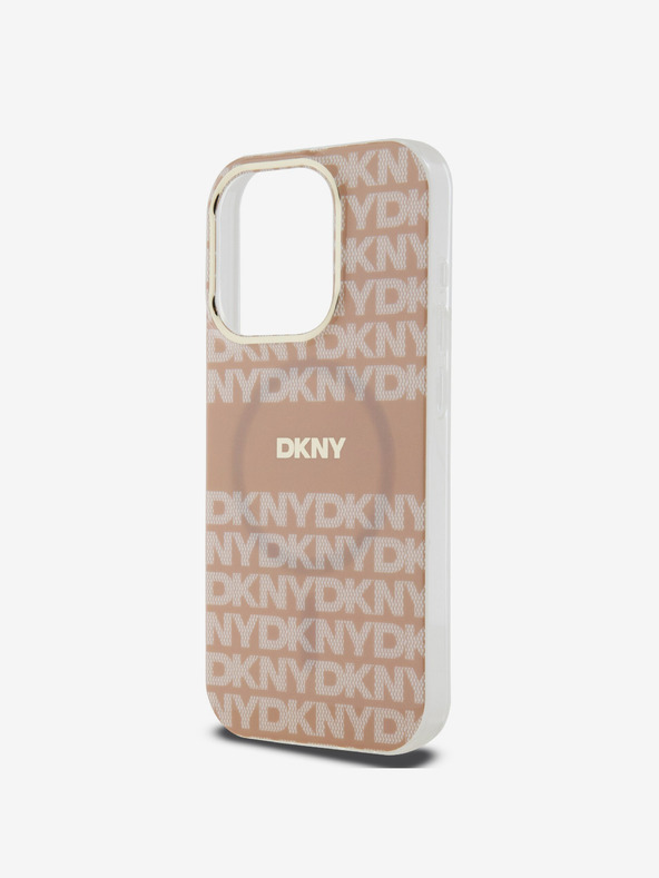 DKNY PC/TPU Ripetizione modello Tonal Stripe Magsafe Back Cover per iPhone 13 Pro Pink DKNY