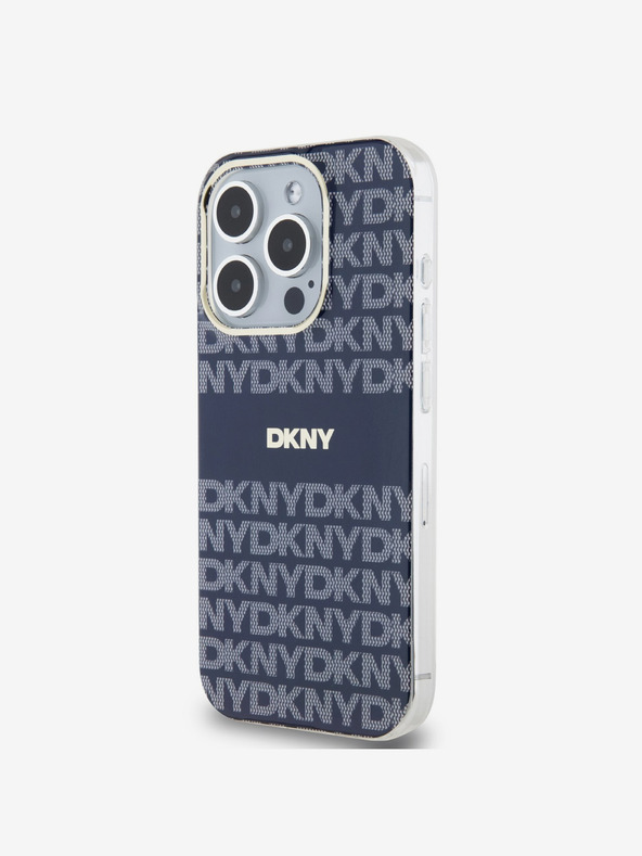 DKNY PC/TPU Ripetizione modello Tonal Stripe Magsafe Back Cover per iPhone 13 Pro Max Blu DKNY