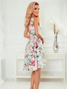 numoco Abito con schiena allungata, scollatura e cintura - rosa a fiori Numoco MAYA