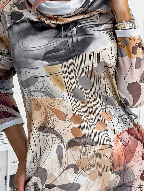 numoco Abito in maglia a collo alto - Marrone Argento Numoco IRENE