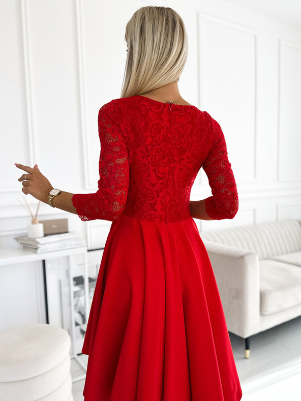 numoco Abito con scollo in pizzo e schiena lunga - rosso Numoco NICOLLE