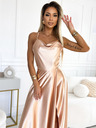 numoco Abito lungo in raso con esclusiva scollatura sulla schiena - oro Numoco PERLA