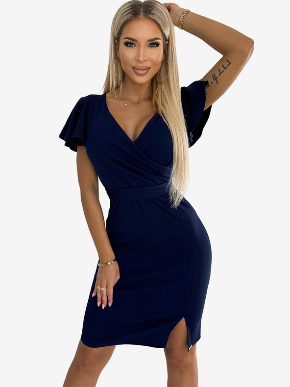 numoco Abito con scollo a borsa - blu scuro Numoco NINA