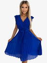 numoco Abito plissettato con scollatura e ruches - blu Numoco POLINA