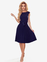 numoco Abito plissettato a maniche corte - blu scuro Numoco LILA