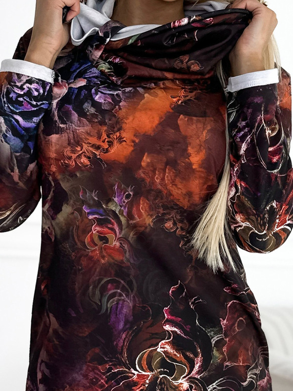 numoco Abito in felpa con dolcevita - fantasia marrone Numoco IRENE