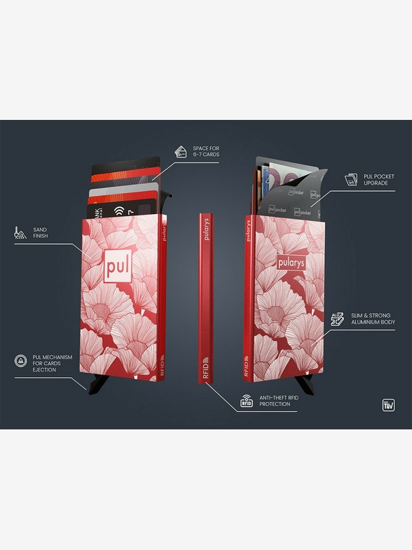 Pularys Portadocumenti Pularys da donna - rosso papavero