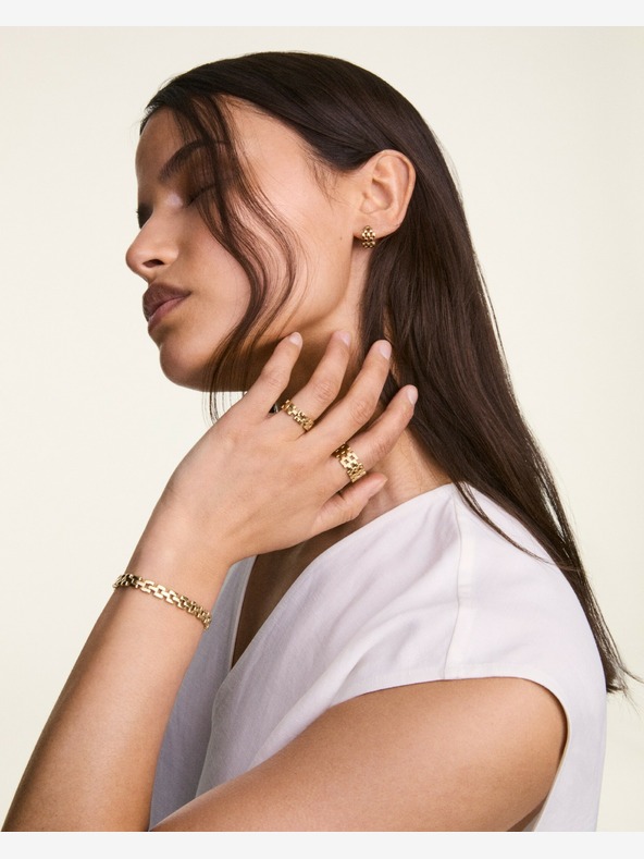 Daniel Wellington Daniel Wellington anello in acciaio dorato a 3 maglie