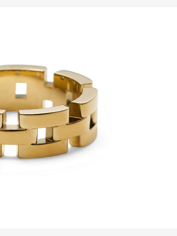 Daniel Wellington Daniel Wellington anello in acciaio dorato a 3 maglie