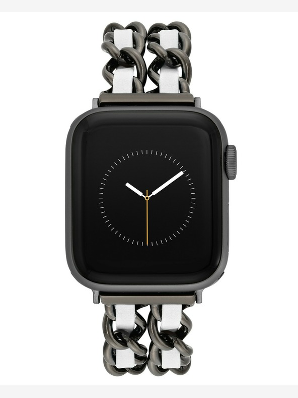 Steve Madden Cinturino Steve Madden da donna in acciaio e pelle vegana per Apple Watch 38/40/41 mm, WS/1001BKWT424445