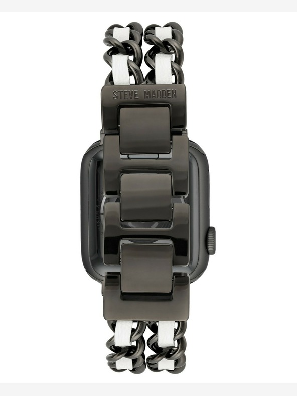 Steve Madden Cinturino Steve Madden da donna in acciaio e pelle vegana per Apple Watch 38/40/41 mm, WS/1001BKWT424445