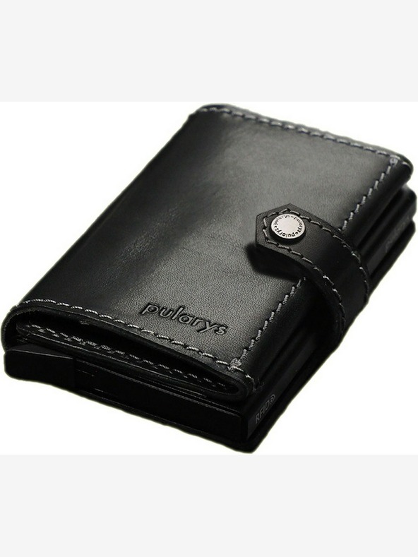 Pularys Portafoglio in pelle da uomo Pularys Hiker nero 211114101