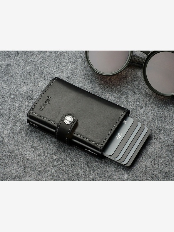 Pularys Portafoglio in pelle da uomo Pularys Hiker nero 211114101