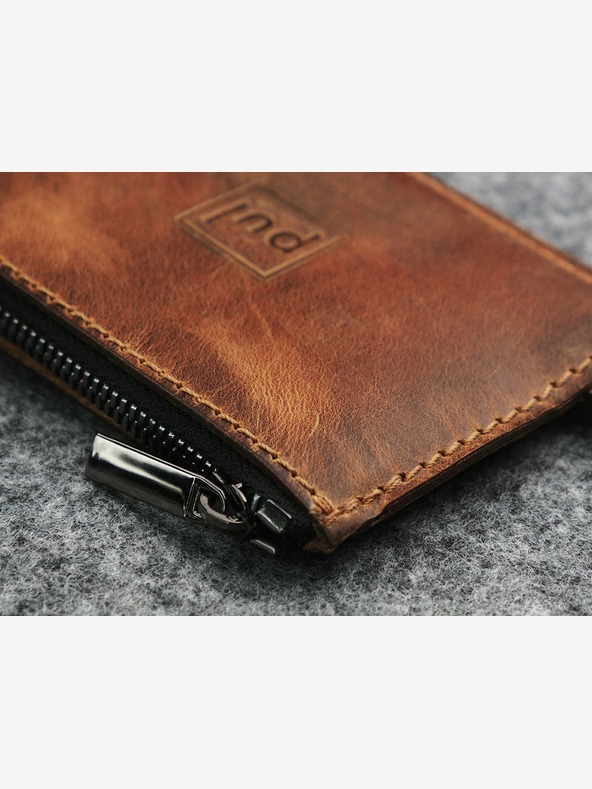 Pularys Portafoglio in pelle da uomo Pularys Oldtimer Slim Marrone