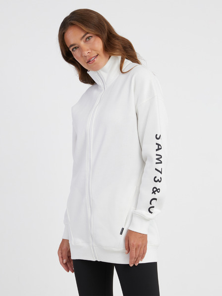 Sam 73 Felpa bianca da donna con zip SAM 73 Asajj