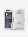 DKNY DKNY PU pelle Ripetizione modello Tonal Stripe Back Cover per iPhone 16 Blu
