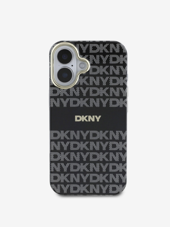 DKNY DKNY Cover posteriore Magsafe in PC/TPU con motivo a righe tonali per iPhone 16 nero