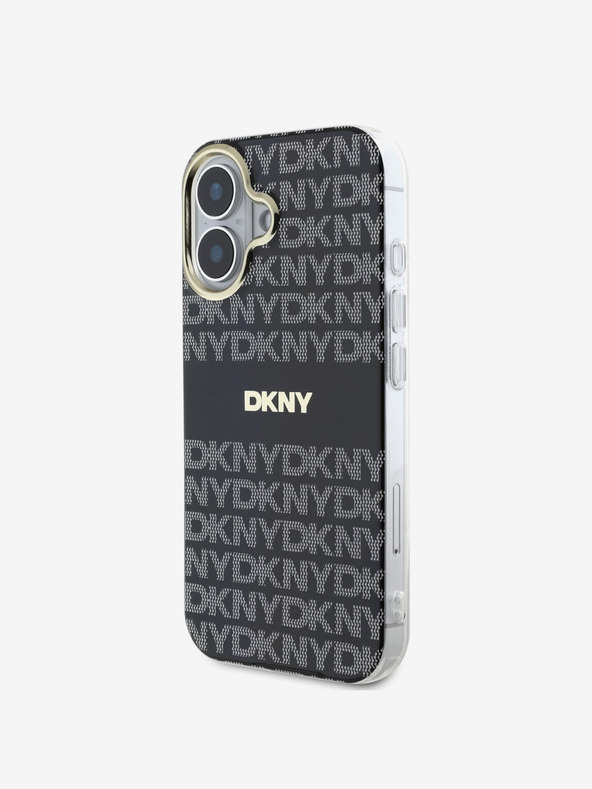 DKNY DKNY Cover posteriore Magsafe in PC/TPU con motivo a righe tonali per iPhone 16 nero