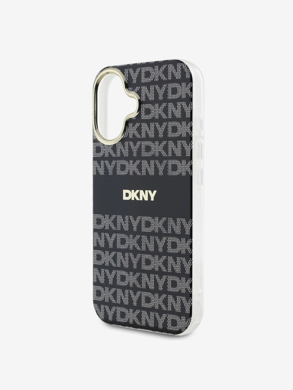 DKNY DKNY Cover posteriore Magsafe in PC/TPU con motivo a righe tonali per iPhone 16 nero