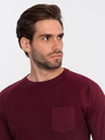 Ombre Clothing T-shirt uomo basic bordeaux con taschino Ombre Clothing