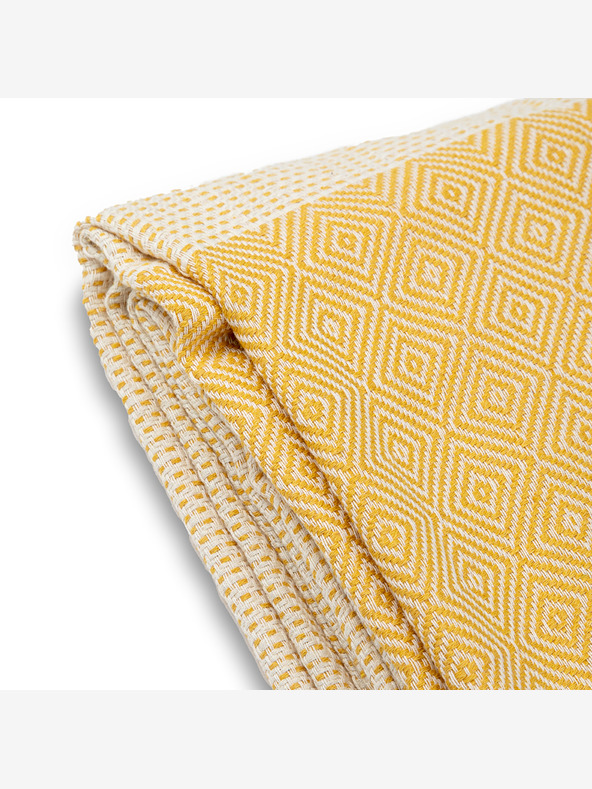 Balkanova Coperta in cotone Nefes IV - giallo miele