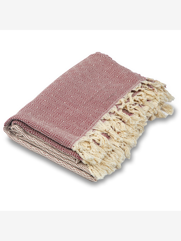 Balkanova Copriletto in cotone Nefes III - rosso ciliegia