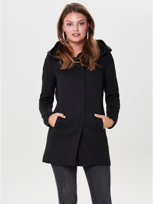 ONLY Cappotto leggero da donna nero con cappuccio ONLY Sedona