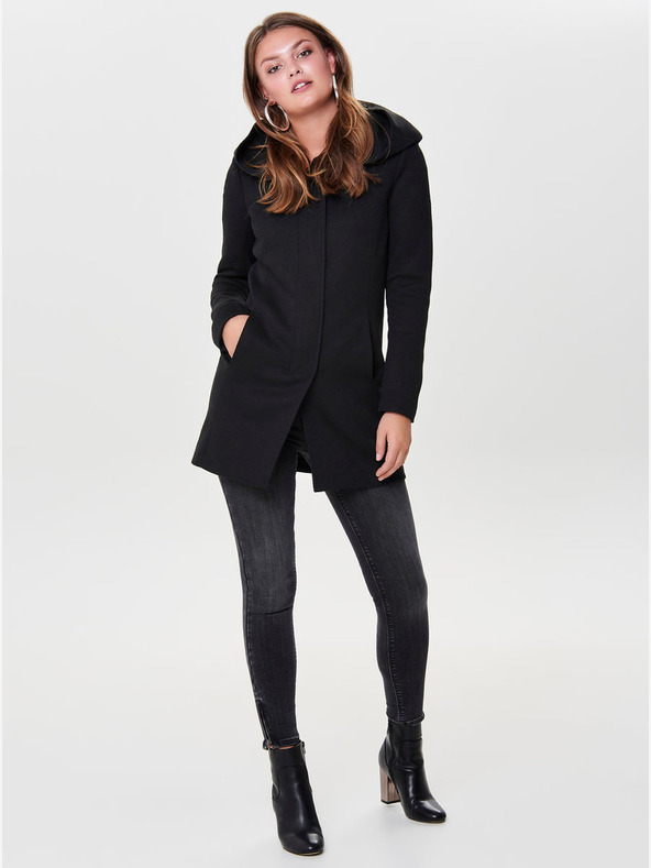 ONLY Cappotto leggero da donna nero con cappuccio ONLY Sedona