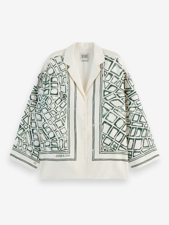 Scotch & Soda Camicia a fantasia verde e crema da donna Scotch & Soda
