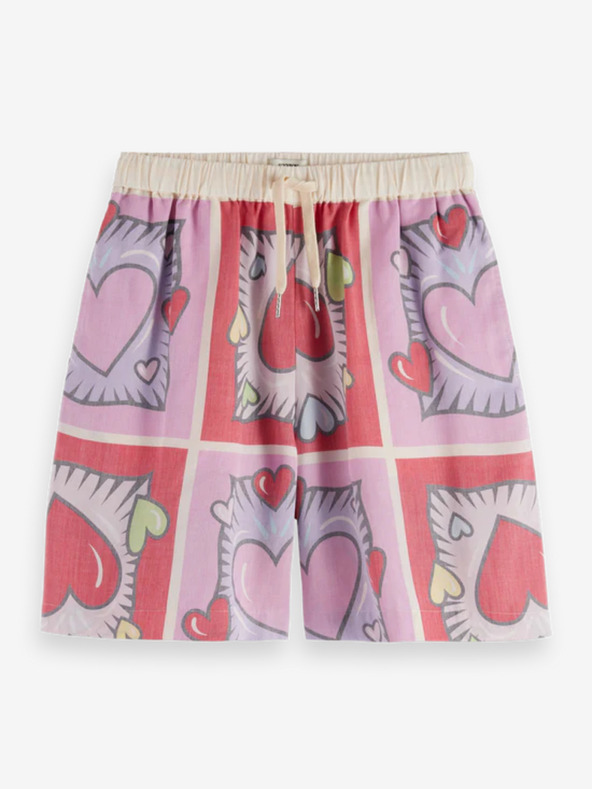 Scotch & Soda Pantaloncini rosa e rossi Scotch & Soda da donna in fantasia