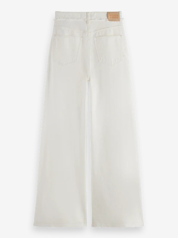 Scotch & Soda Jeans bianchi da donna a gamba larga Scotch & Soda
