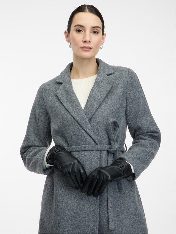 Orsay Guanti in pelle neri da donna ORSAY