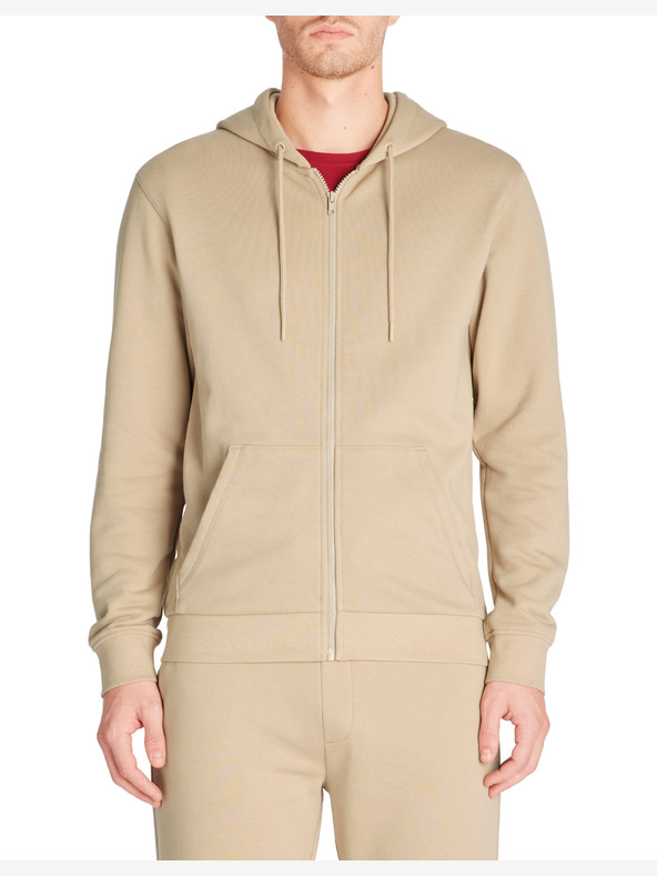 Celio Felpa uomo beige con cappuccio Celio Fethree