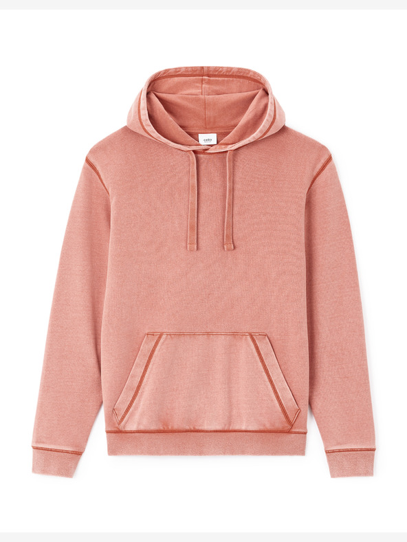 Celio Felpa con cappuccio arancione da uomo Celio Leblitch