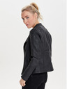 ONLY Giacca curvy da donna in pelle nera con tasche ONLY Biker