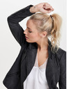 ONLY Giacca curvy da donna in pelle nera con tasche ONLY Biker