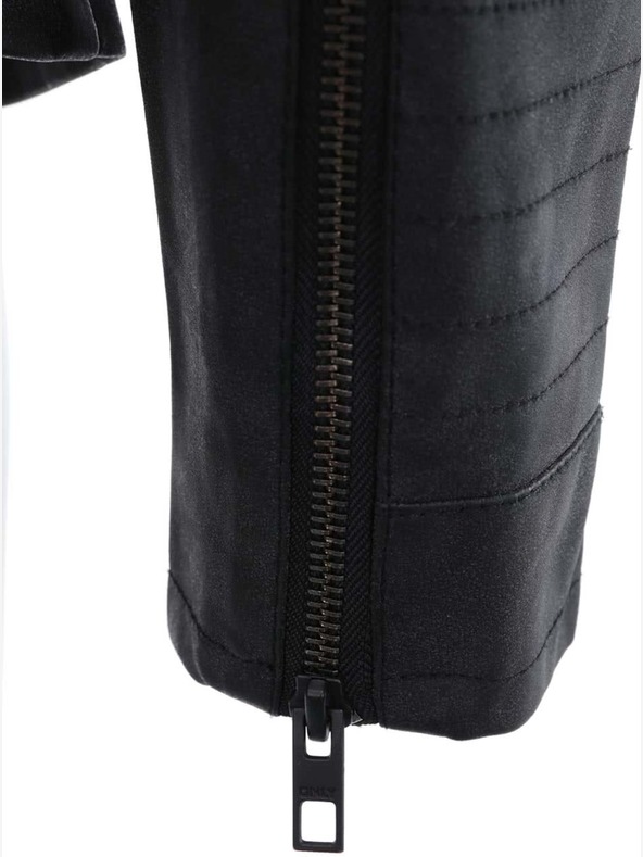 ONLY Giacca curvy da donna in pelle nera con tasche ONLY Biker