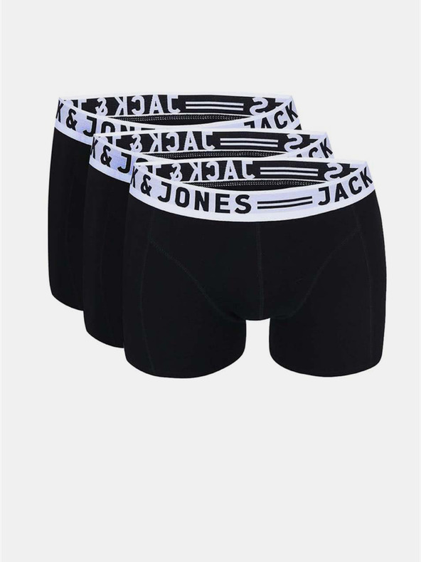 Jack & Jones Set di tre boxer Jack & Jones Sense da uomo neri