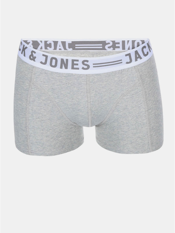 Jack & Jones Set di tre boxer Jack & Jones Sense da uomo in bianco, nero e grigio