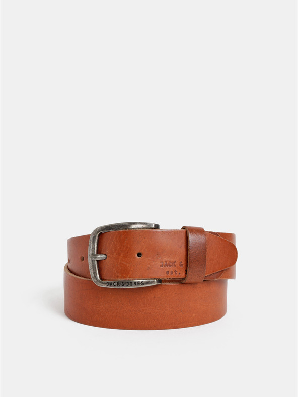 Jack & Jones Cintura da uomo in pelle marrone Jack & Jones Paul