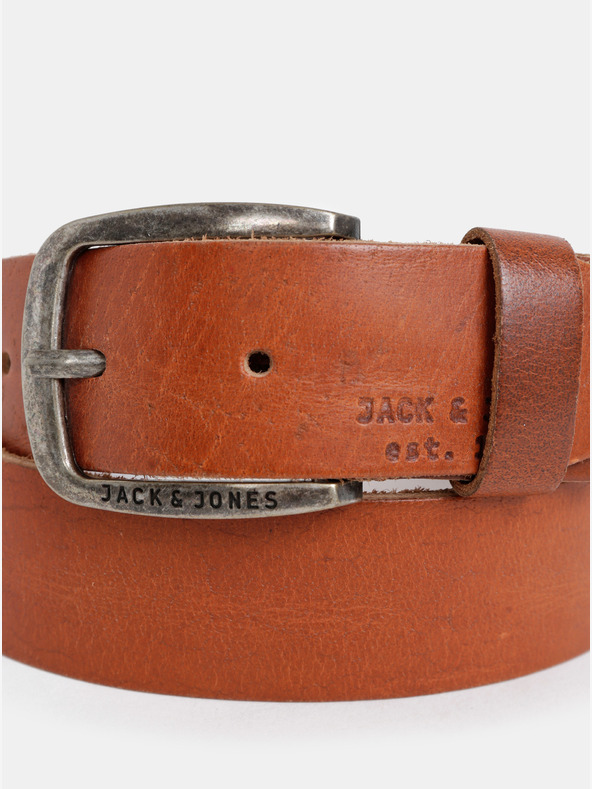 Jack & Jones Cintura da uomo in pelle marrone Jack & Jones Paul