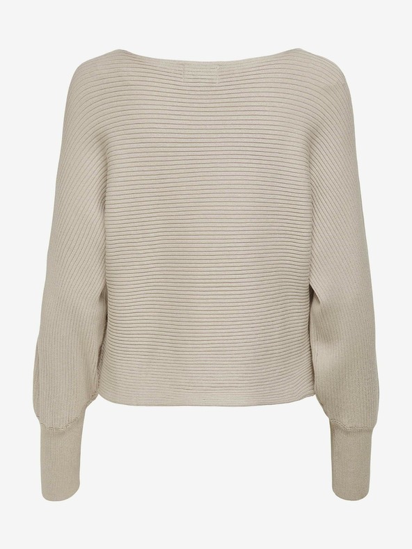ONLY Maglione a coste beige da donna con maniche a pipistrello ONLY Adaline