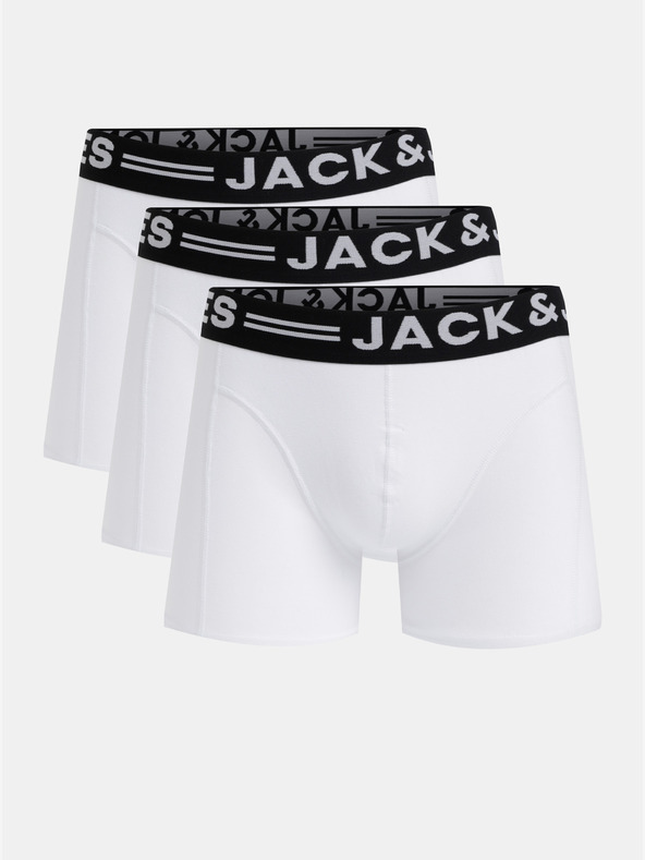 Jack & Jones Set di tre boxer Jack & Jones Sense bianchi da uomo