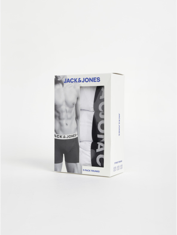 Jack & Jones Set di tre boxer Jack & Jones Sense bianchi da uomo