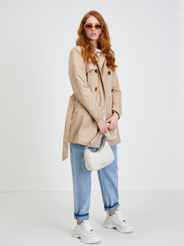 ONLY Trench corto beige con cravatta ONLY Valerie