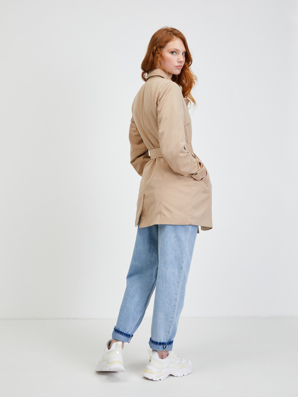ONLY Trench corto beige con cravatta ONLY Valerie