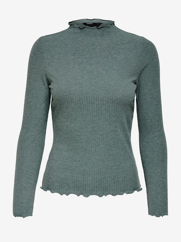 ONLY Maglietta verde a coste da donna ONLY Emma