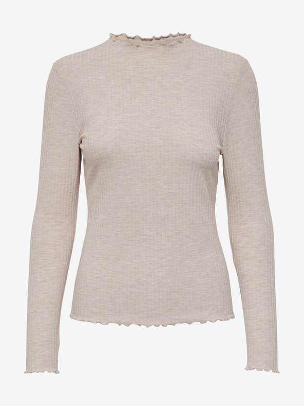 ONLY Maglietta a coste ONLY Emma beige da donna